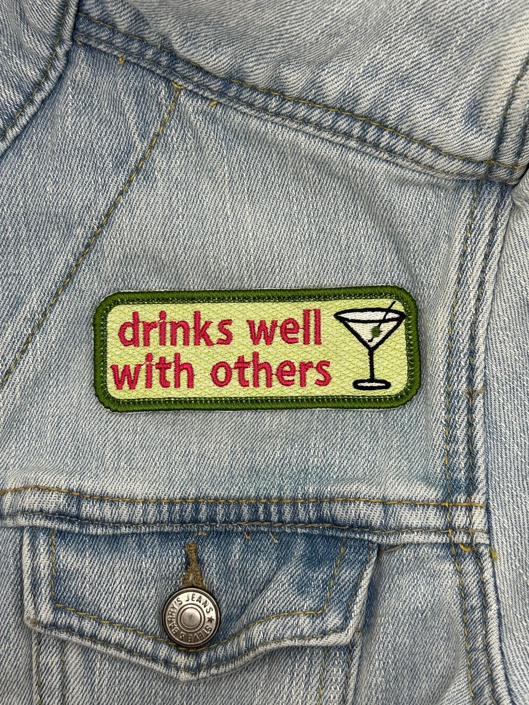 Drinks Well With Others Embroidered Martini Patch - Etsy | Etsy (US)
