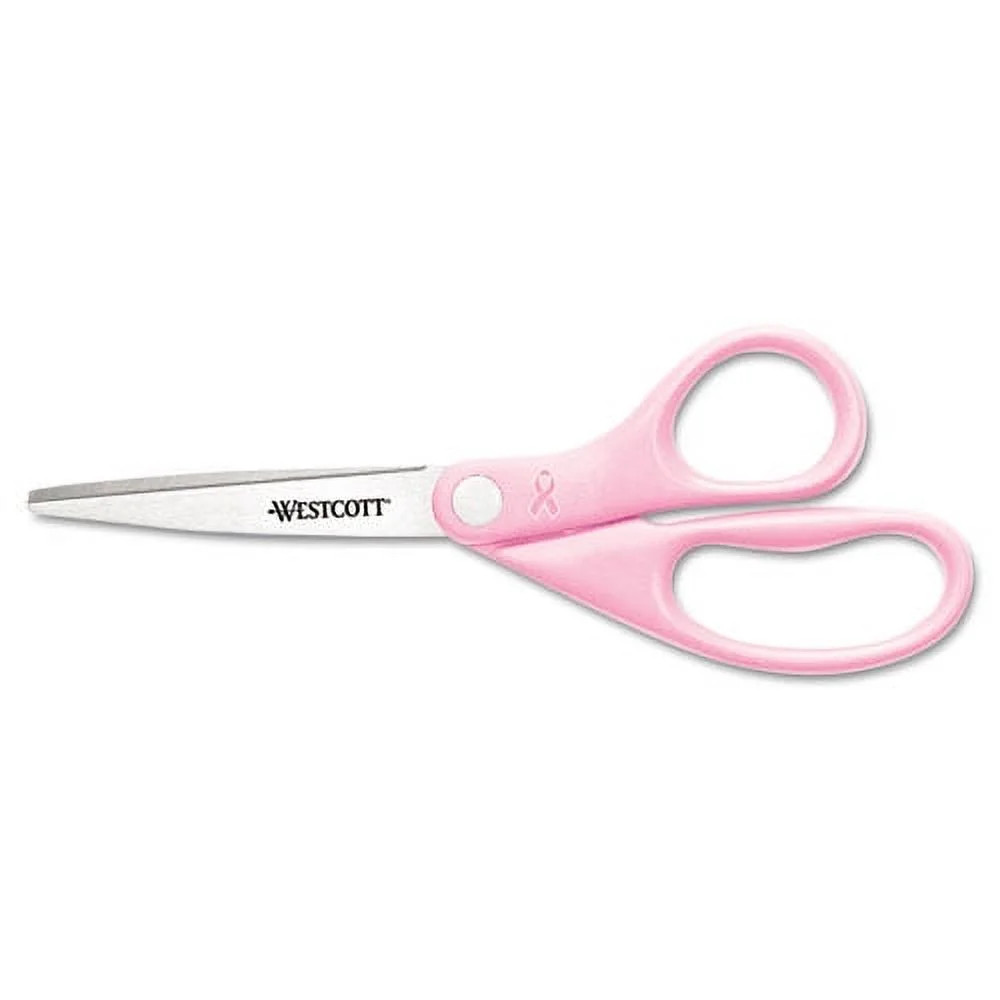 All Purpose Pink Ribbon Scissors, 8" Long, 3.5" Cut Length, Pink Straight Handle | Bundle of 2 Ea... | Walmart (US)