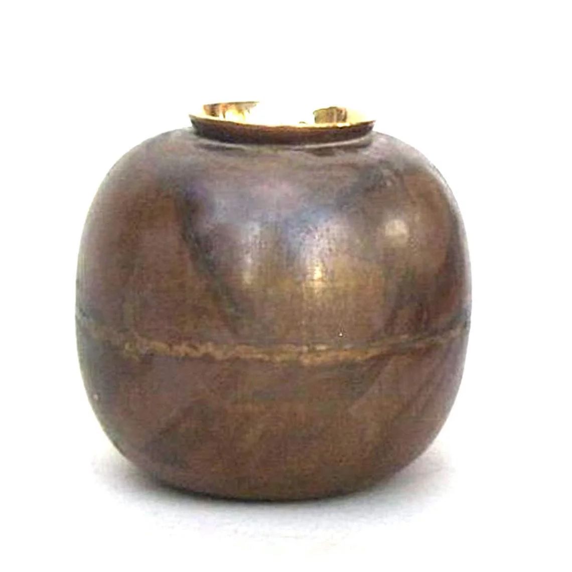 Solid Iron Round Vase with Brown Finish Flower Planter Pot, Decorative Bowl Vase | Walmart (US)