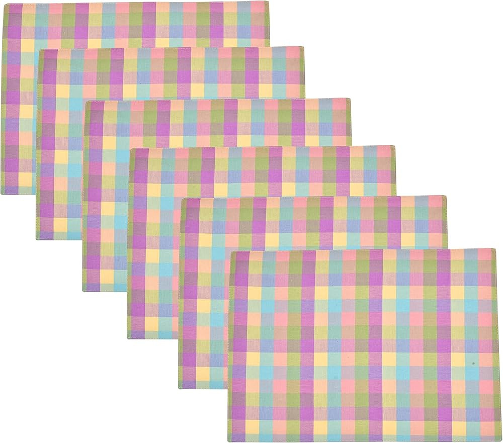 Urban Villa, Easter Special,100% Cotton Fused Place Mats, 14''x 20'' Over Sized,Set of 6 Easter C... | Amazon (US)