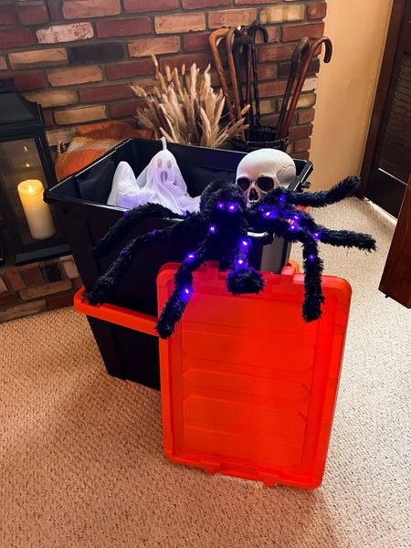 Black and orange Halloween storage container - Halloween decor storage - home storage - home organization - Amazon Home - Amazon Finds 

#LTKunder100 #LTKSeasonal #LTKhome