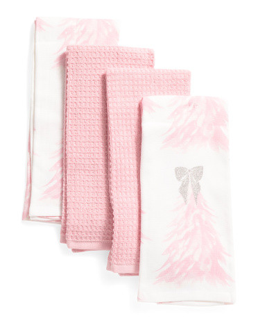 Set Of 4 Bow Forest Kitchen Towels | Marshalls