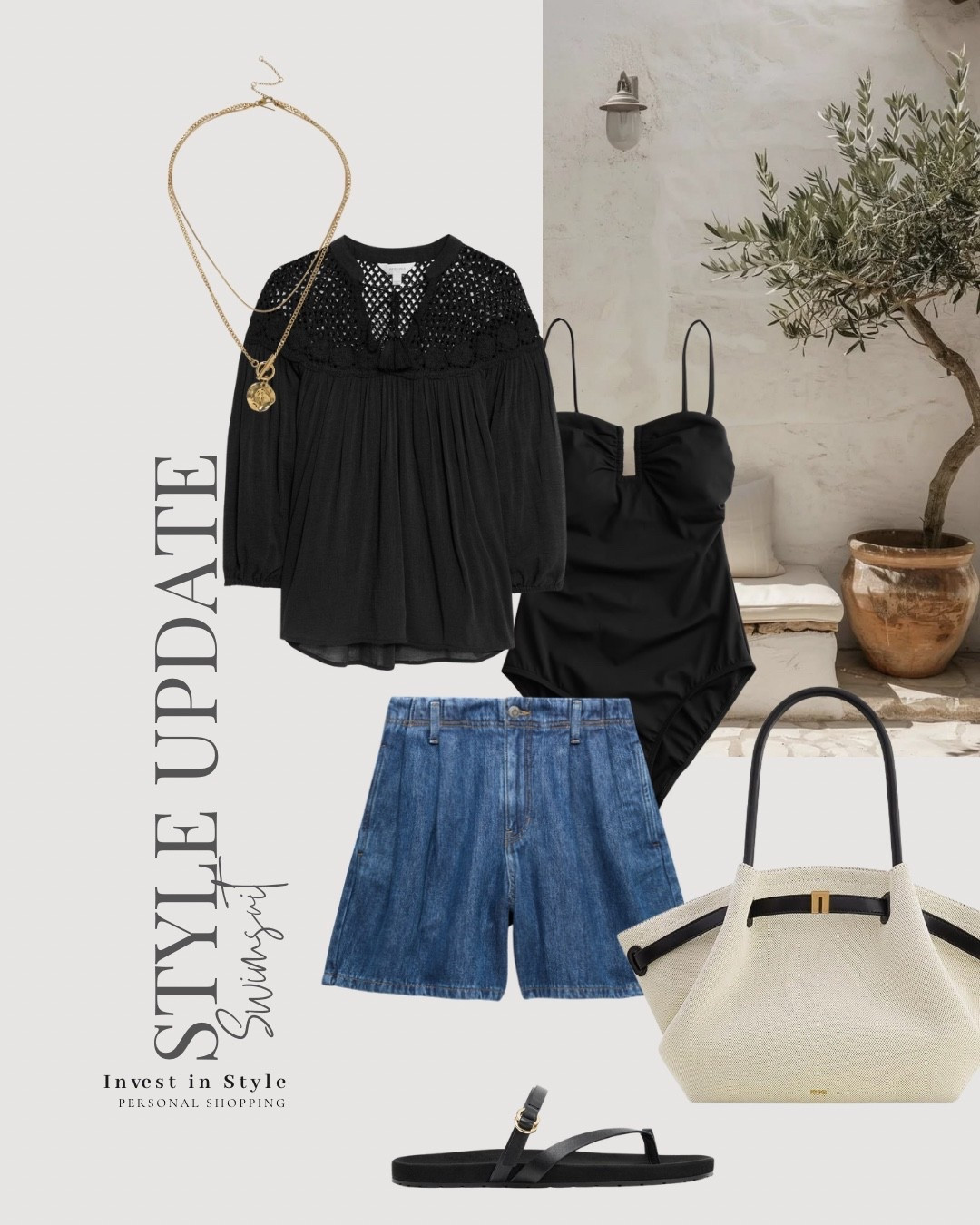 Black swimsuit and denim shorts outfit 

#LTKswimwear #LTKspring #LTKtravel