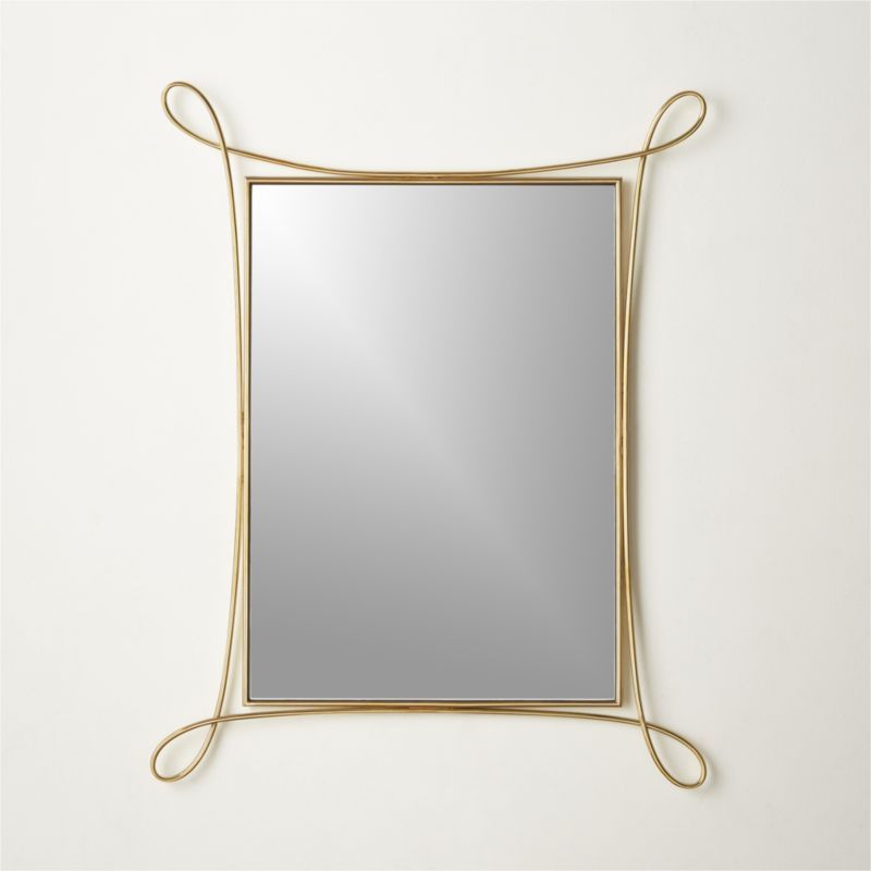 Laza Modern Polished Brass Mirror 30"x36" | CB2 | CB2