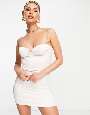Femme Luxe diamante strap fitted mini dress | ASOS (Global)