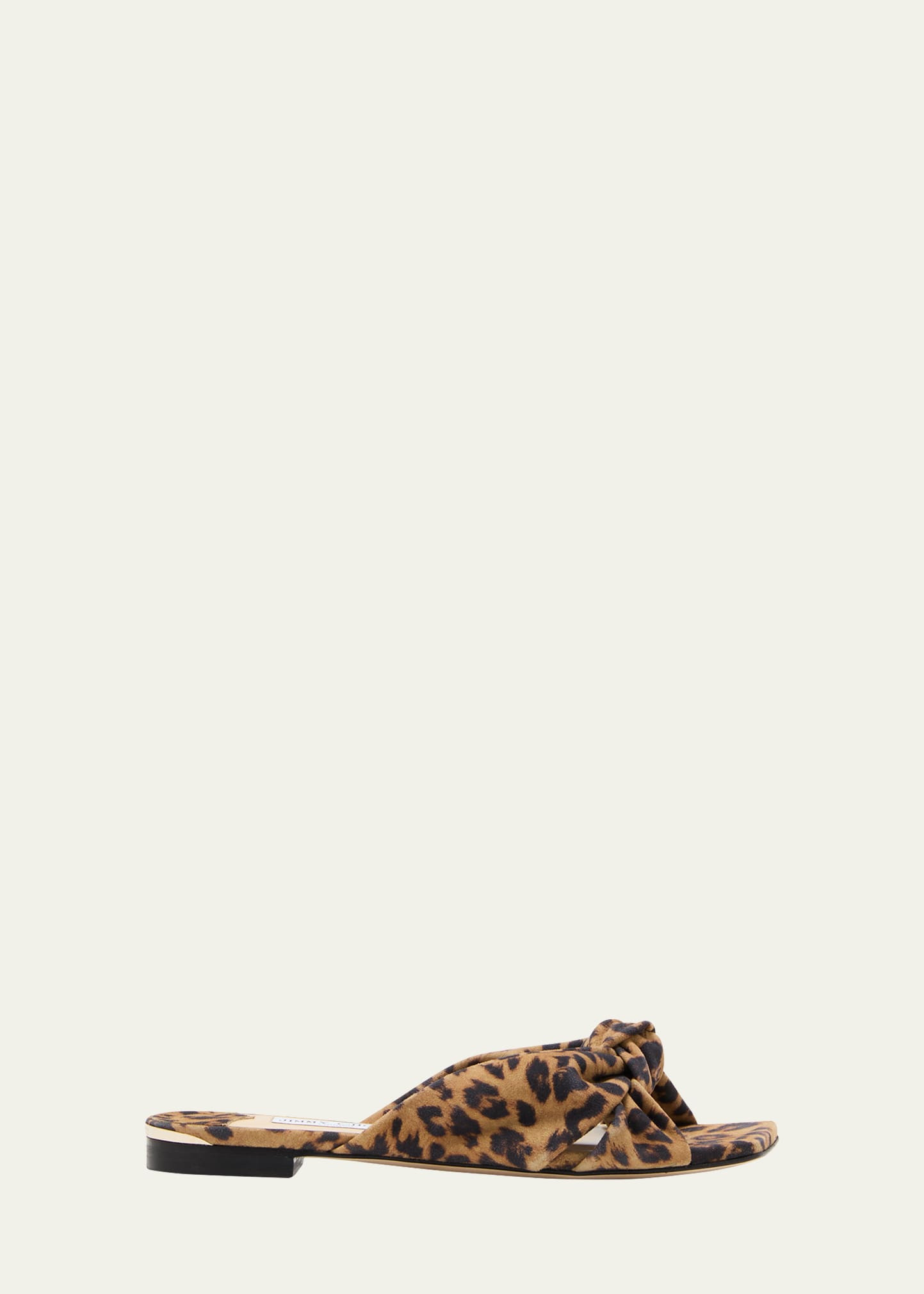 Jimmy Choo Avenue Leopard Crisscross Flat Slide Sandals | Bergdorf Goodman