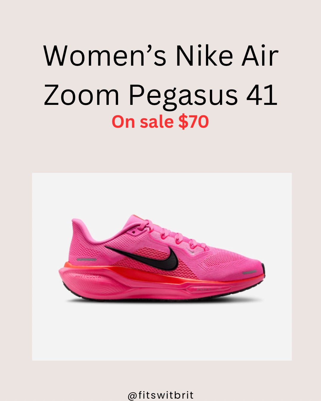 Women’s Nike Pegasus Zoom 41 on sale $70

#LTKfitnessgoals #LTKSaleAlert #LTKActive