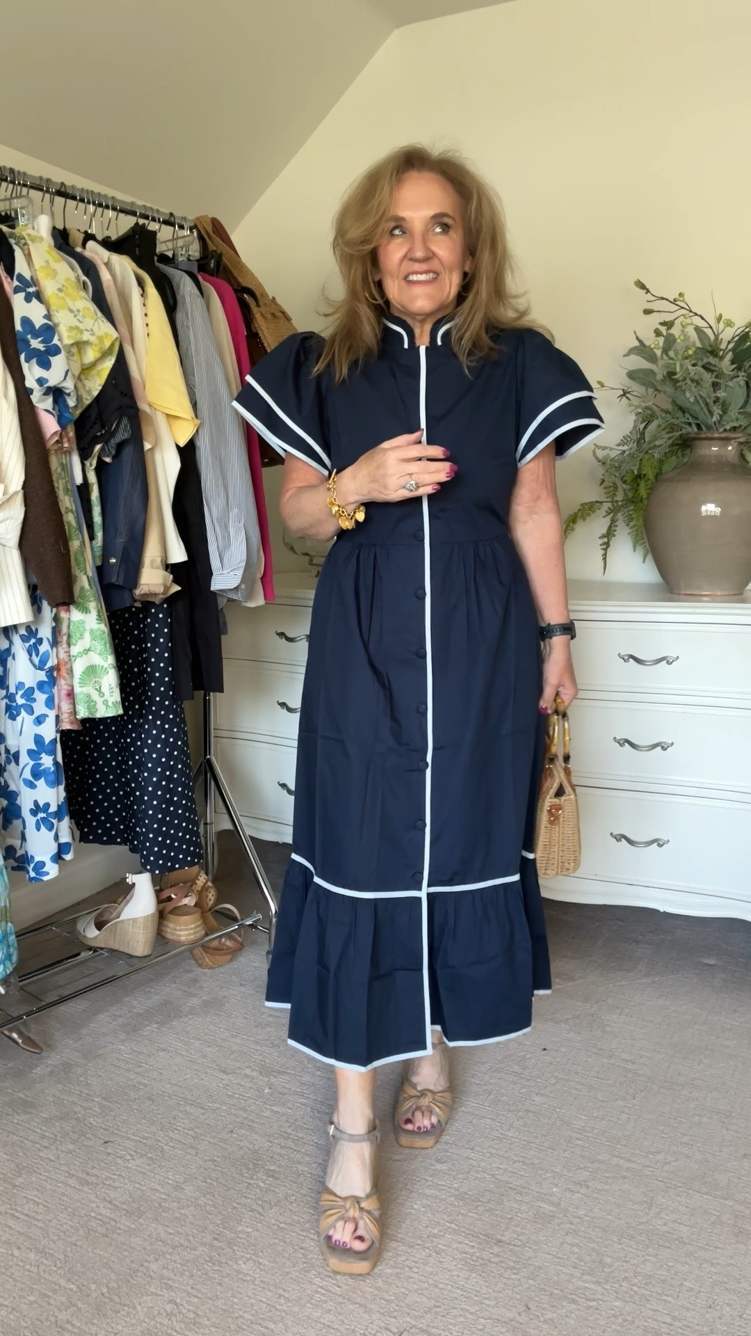 RESTOCKED!!!!! Wearing size medium. 

Navy blue dress summer dress graduation dress 

#LTKMidsize #LTKOver40 #LTKFindsUnder100