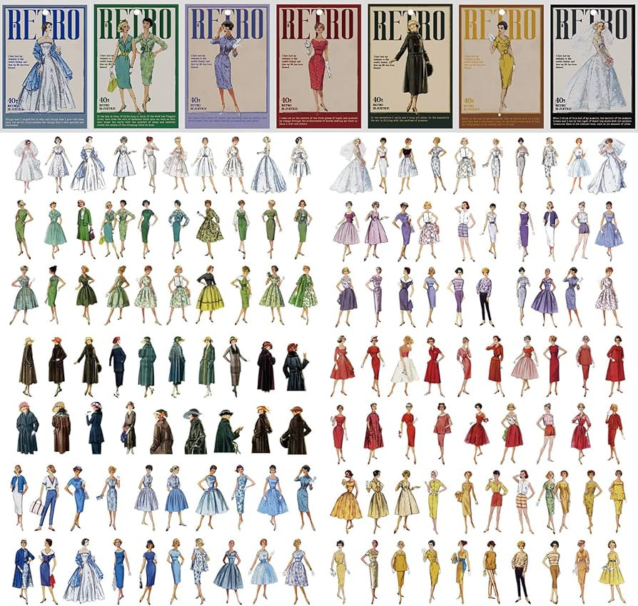 280 Pcs Vintage People Washi Stickers, 7 Styles Vintage People Scrapbook Stickers for DIY Crafts ... | Amazon (US)