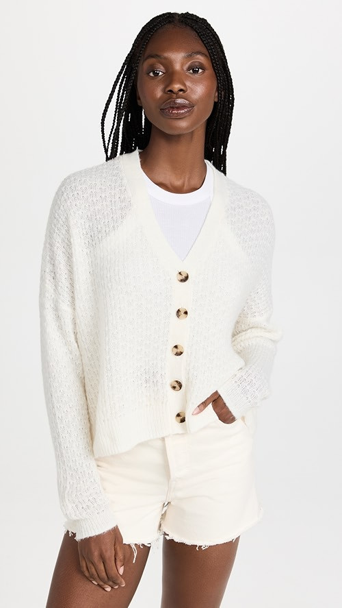 Golden Pointelle Cardigan | Shopbop