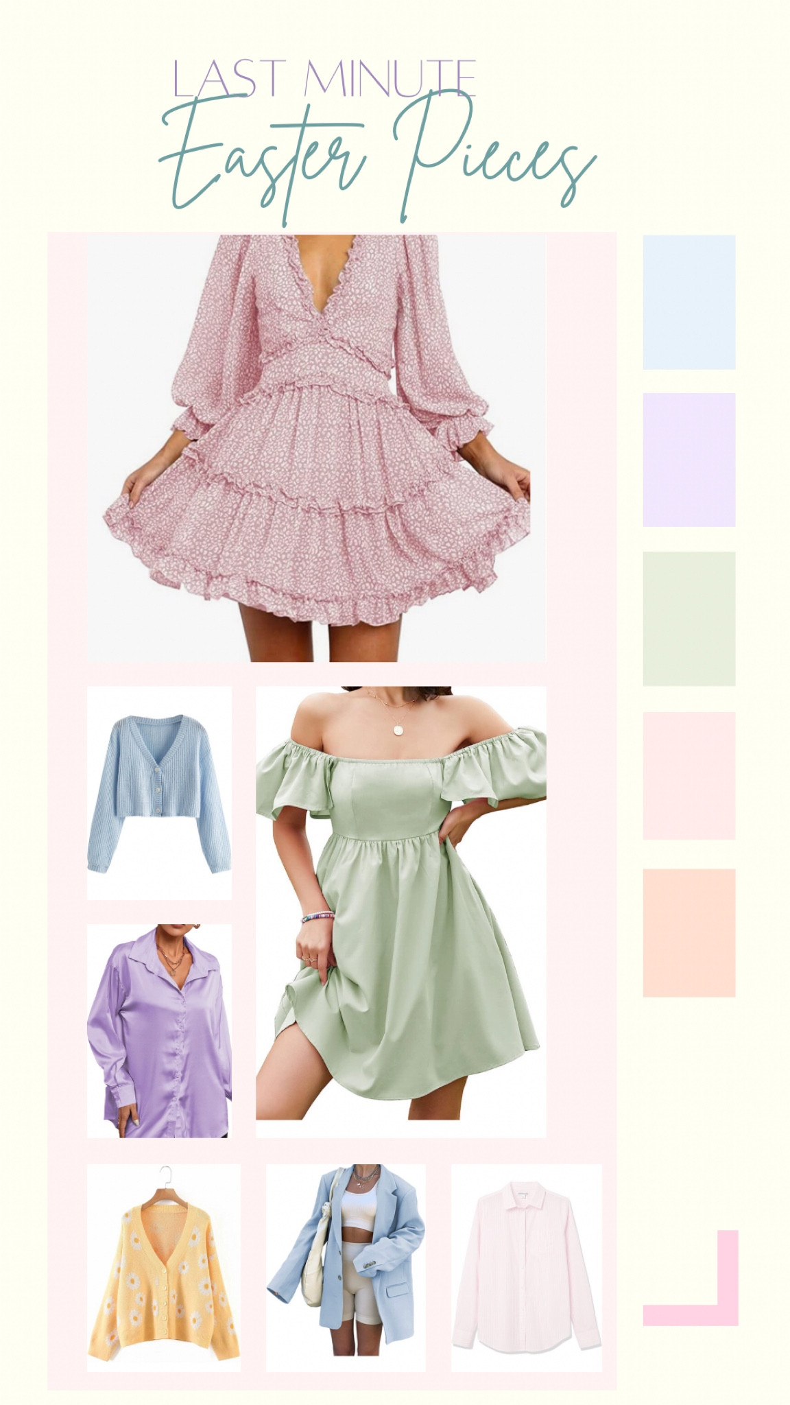 Pieces perfect for Easter that will ship with prime before Sunday 🤍 Absolutely love this color palette 🌷 #fashion #ootd #fashionfind #springoutfit

#LTKunder50 #LTKSeasonal #LTKFind