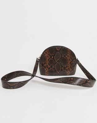 ASOS DESIGN large snake half moon bag | ASOS UK