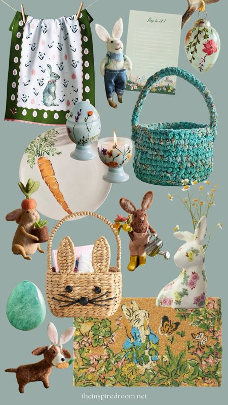 Easter decor and gift ideas, Easter baskets, doormat, felt animals, dish towel, “hop to it” notepad, hanging egg ornament, vase 

#LTKGiftGuide #LTKSeasonal #LTKhome