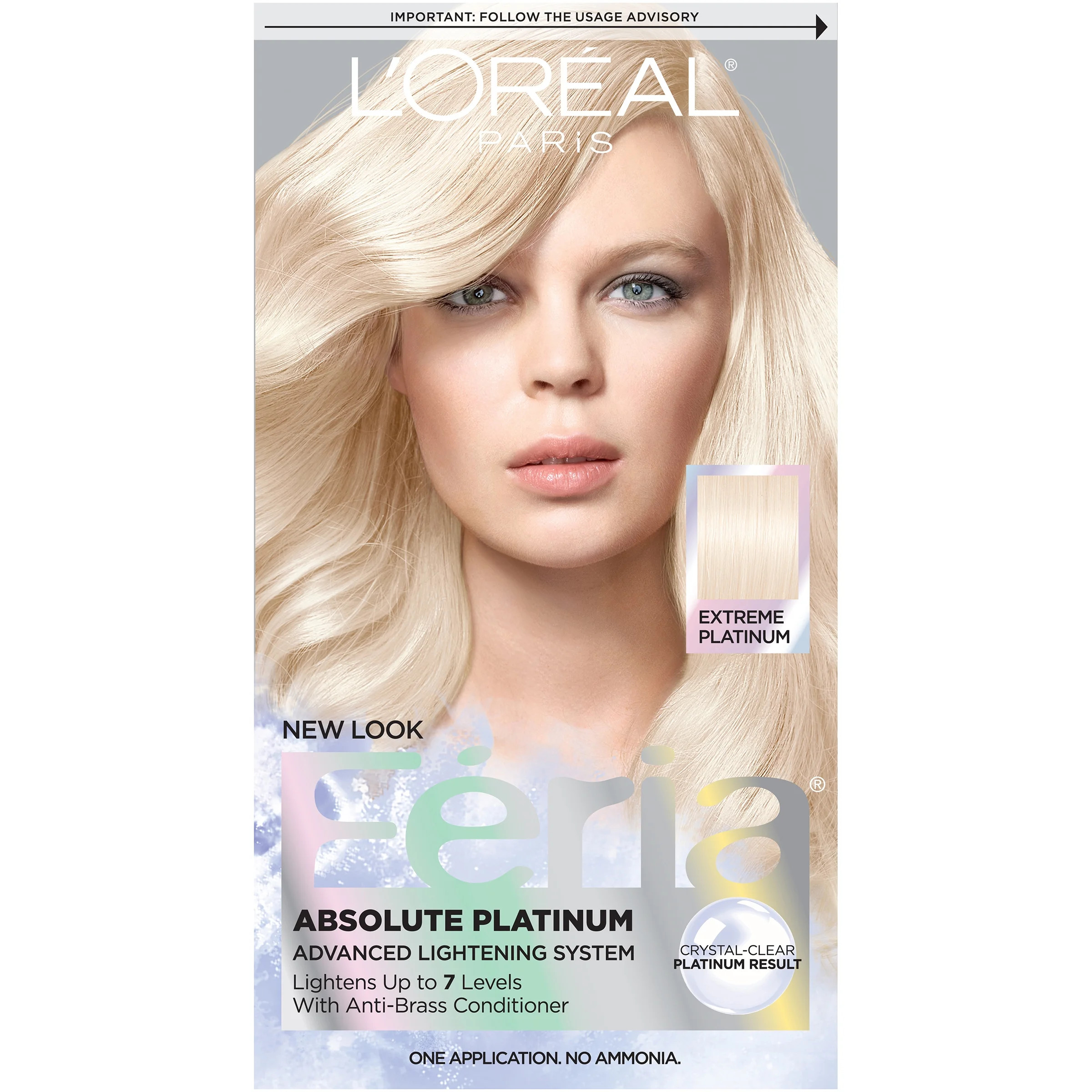 L'Oreal Paris Feria Multi-Faceted Shimmering Permanent Hair Color, Extreme Platinum, 1 Kit | Walmart (US)