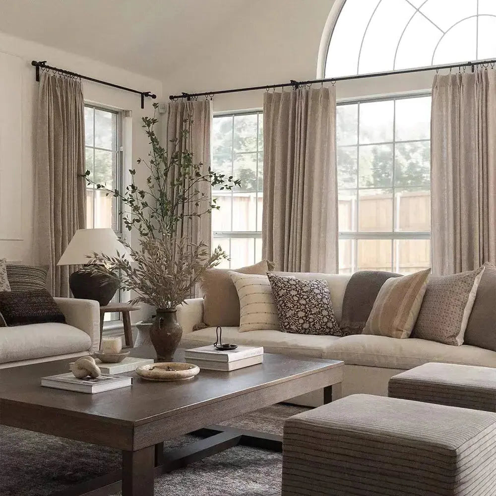 Jawara Luxury Linen Cotton Curtain Pleated | TWOPAGES