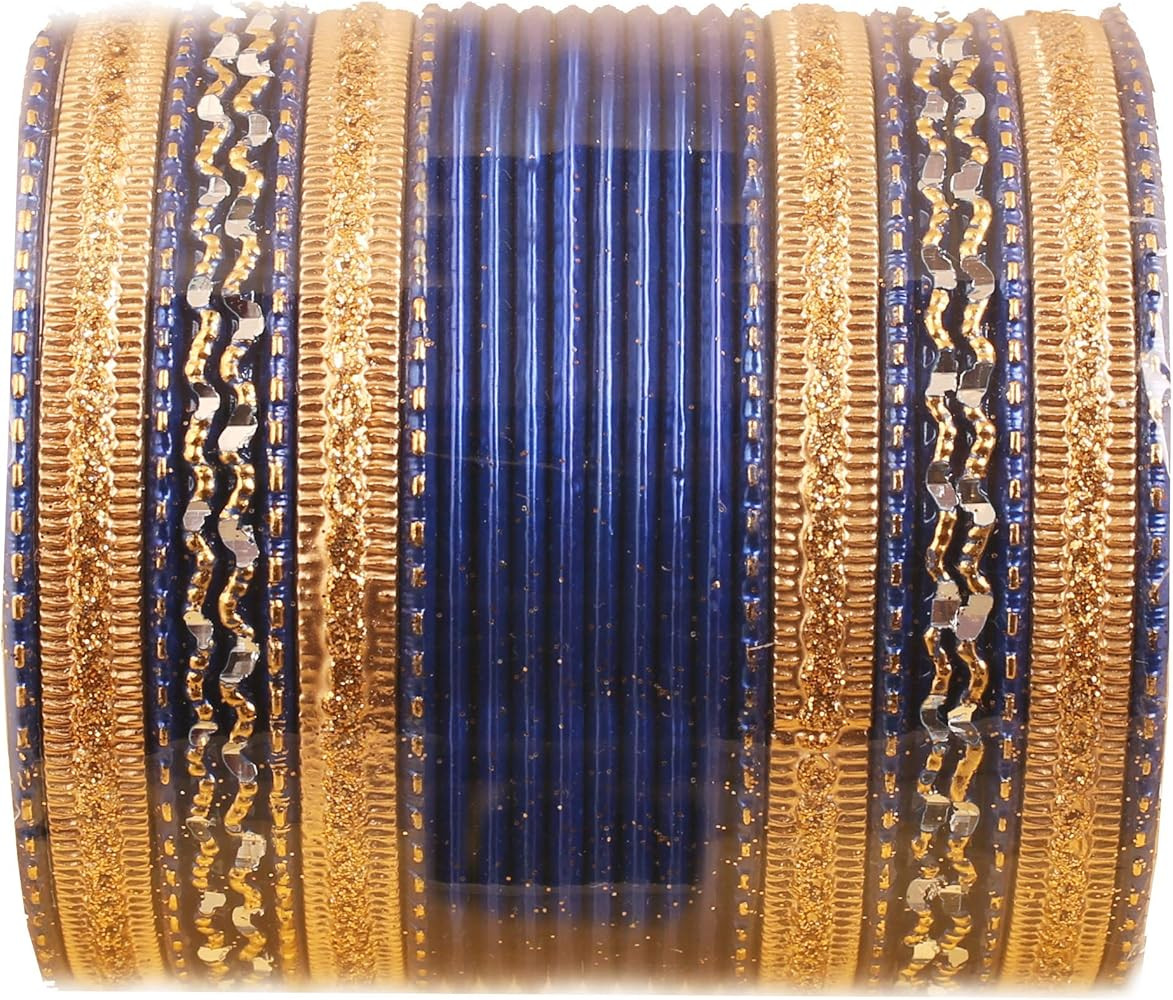 Touchstone 2 Dozen Bangle Collection Indian Bollywood Alloy Metal Textured Color Designer Jewelry... | Amazon (US)