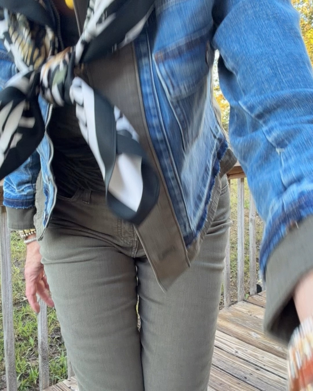 Tennessee style- Olive slim cut jeans, zebra print knit tank, denim jacket trimmed in olive green. All by Chico’s. I wear a size 0 in Chico’s unique sizing. Beautiful animal print scarf
Suede booties from Saint and Sophia.

#LTKOver40 #LTKootd #LTKSeasonal