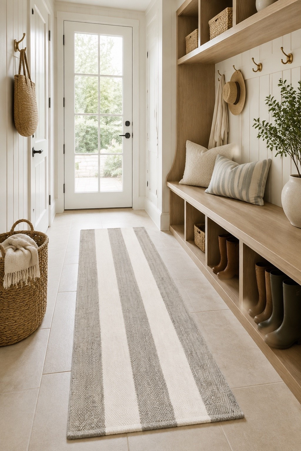 Beautiful stripe rug with a little texture! Perfect for a mudroom or entry!

#LTKSeasonal #LTKHome