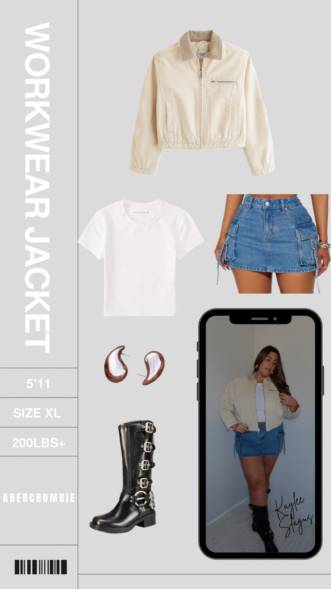 Jacket: XL
Top: XL
(Skirt options: original is from fashion nova) 
WORKWEAR JACKET

#LTKPlusSize #LTKSeasonal #LTKFallSale