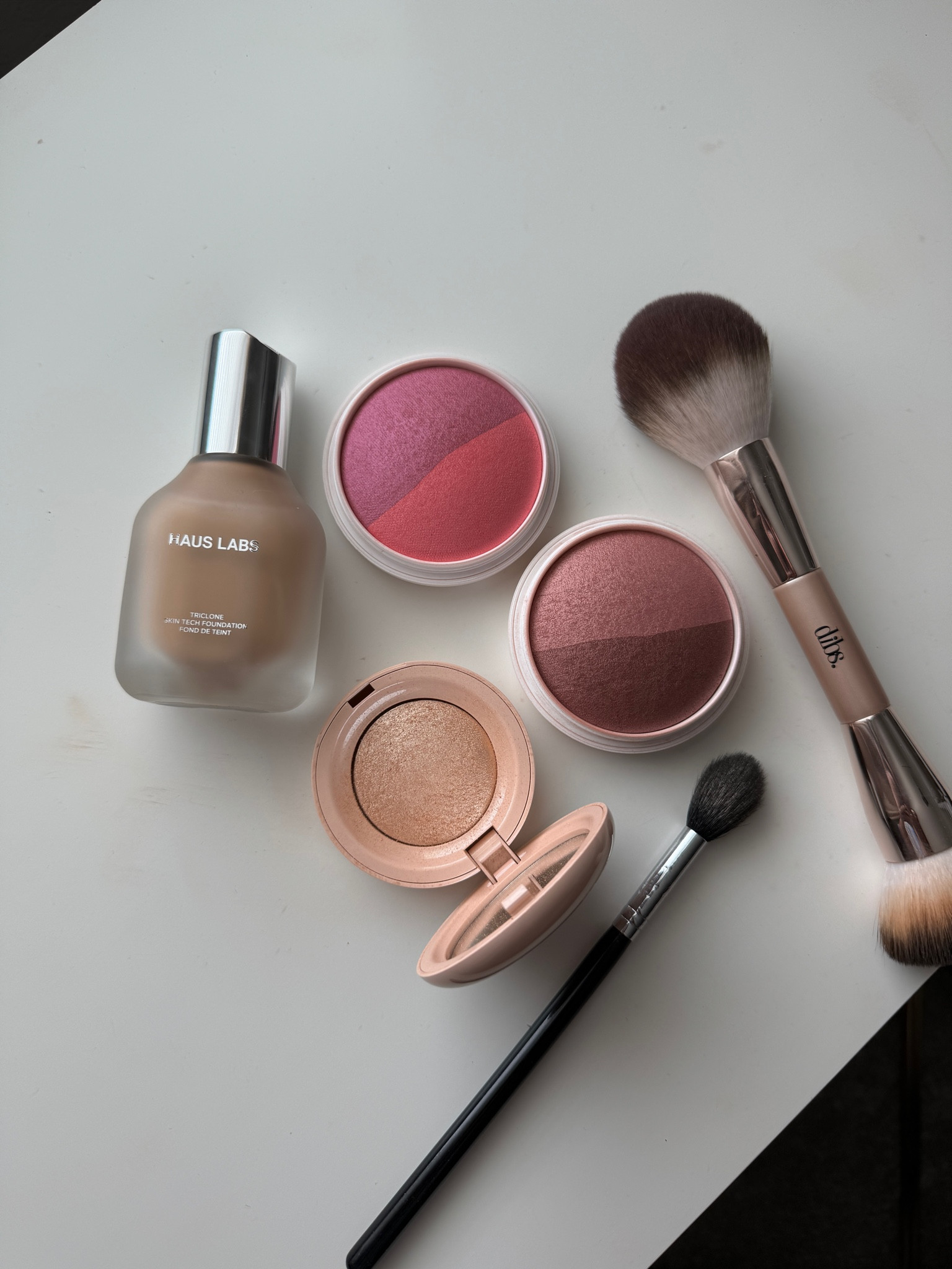 Favorite foundation (shade 330), baked blush (shades Backstage and VIP Pink), powder highlight (shade Exhilarate) 

#LTKBeauty #LTKFindsUnder50