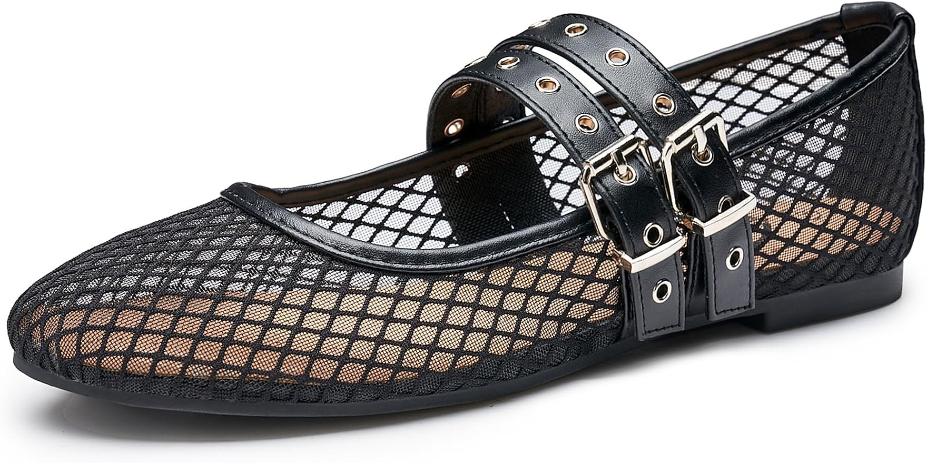 Trary Mary Jane Shoes Women Square Toe Flats for Women Dressy Ballet Flat Mary Jane Flats with Bu... | Amazon (US)