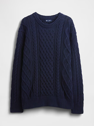 100% Cotton Oversized Cable-Knit Sweater | Gap (US)