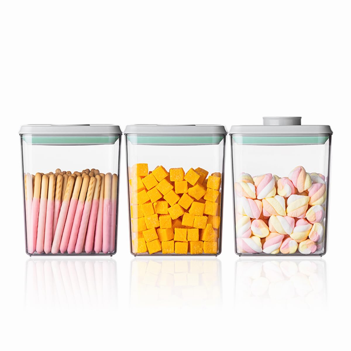 Ankou Pop Airtight Food Storage Containers with Lids- 3 Pcs Stackable One Button Opening Food Con... | Amazon (US)