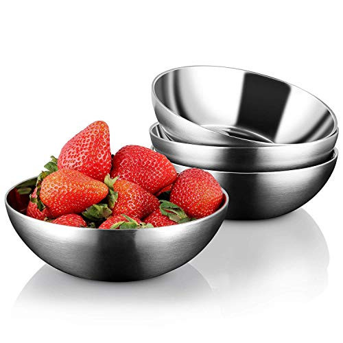 Stainless Steel Bowls for Kids , 18/8 Stainless Steel Toddler Bowl, BPA-Free , Durable & Easy Clean, 4 Pack - 14.5 oz Perfect for Baby Meals, Snacks, Serving and Travel & Home Use, Dishwasher Safe | Amazon (US)