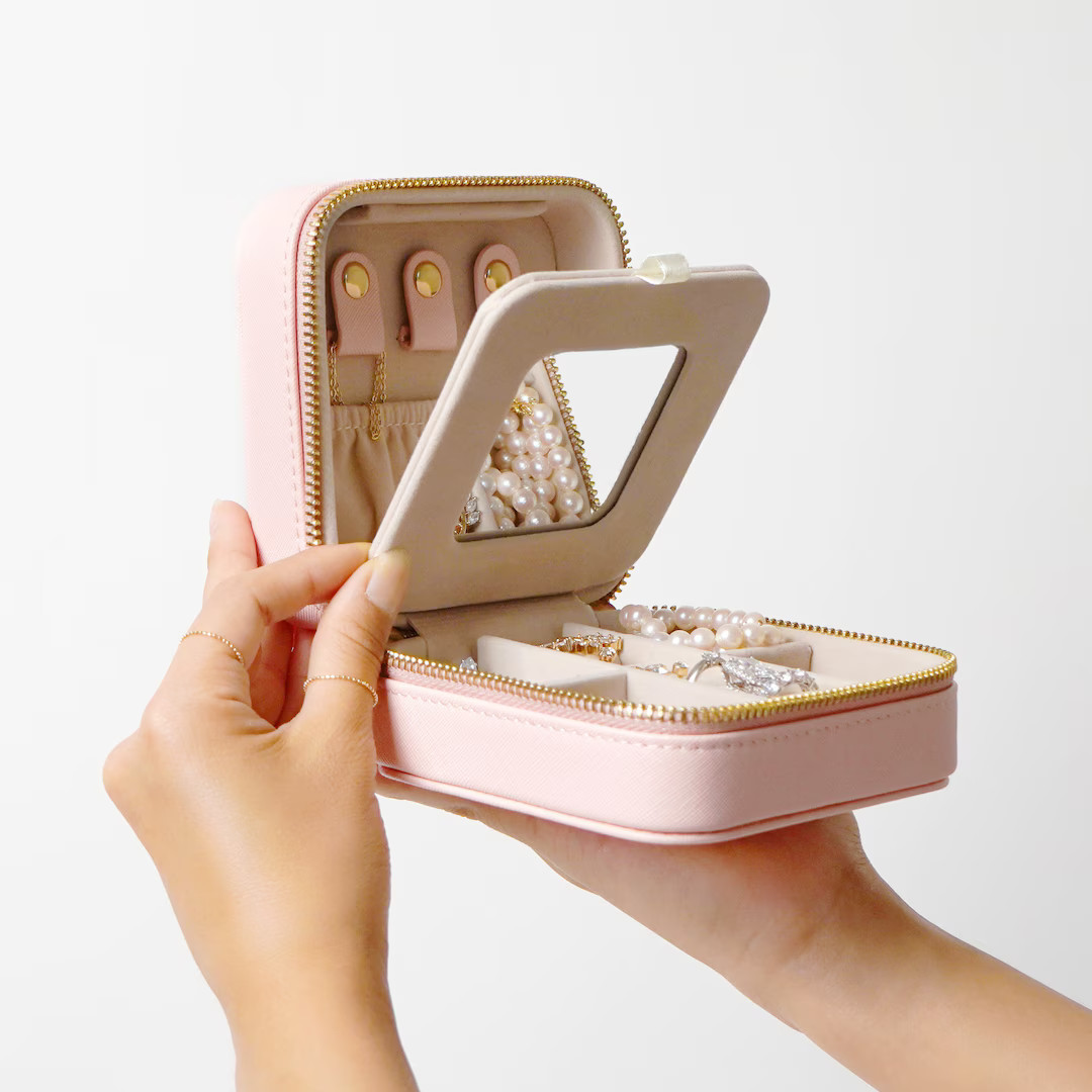 Travel Jewelry Case, Personalized Bridesmaid Proposal Gift, Bridal Party Gifts, leather travel je... | Etsy (US)