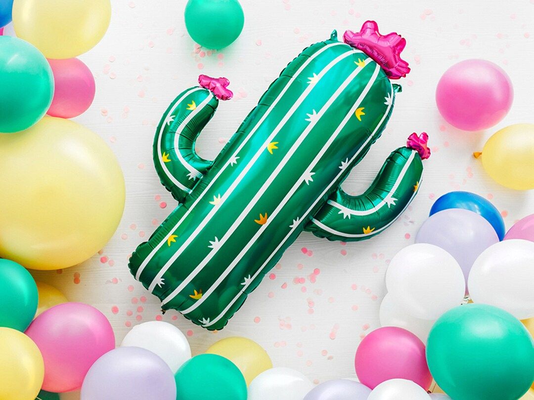 Cactus Balloon | Cactus Mylar Balloon | Llama Birthday Party | Cactus Party Decor | Boho Fiesta P... | Etsy (US)