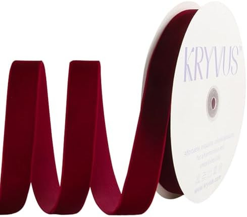 Burgundy Velvet Ribbon 1 Inch x 25Yards, Nylon Vintage Velvet Ribbons Perfect for Christmas Decor... | Amazon (US)