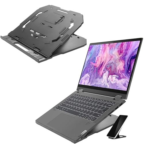 Lenovo 2-in-1 Laptop Stand - Adjustable, Portable, Foldable, Ergonomic, Non-Slip, Compatible with Laptops up to 15" and Cell Phones, Ideal for Travel | Amazon (US)