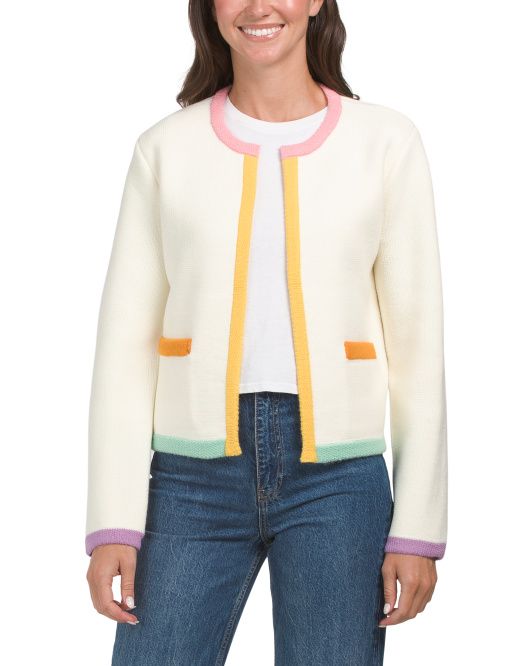 Color Block Trim Cardigan | TJ Maxx