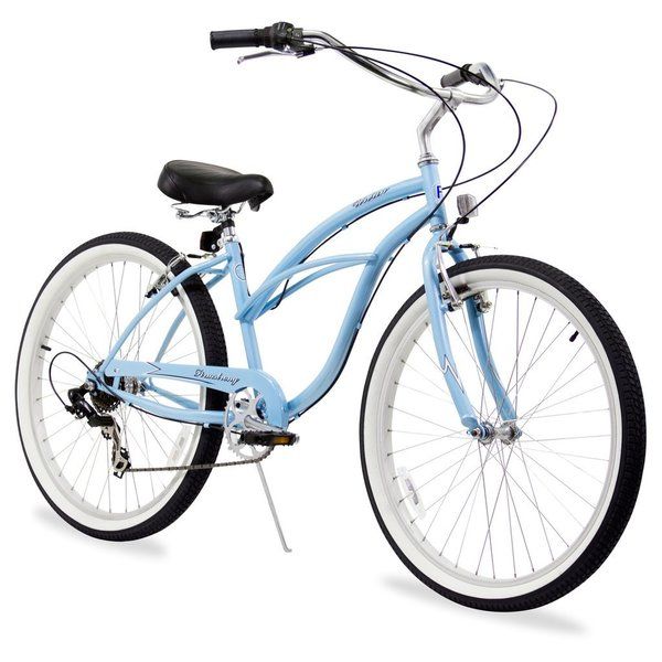 26" Firmstrong Urban Lady Seven Speed Women's Beach Cruiser Bike, Baby Blue | Bed Bath & Beyond
