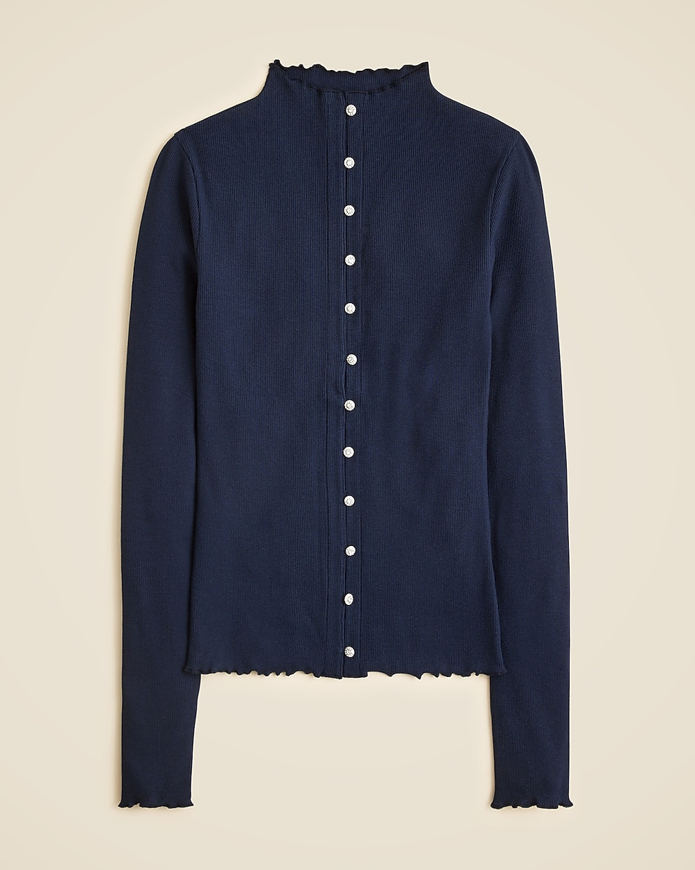 Perfect rib cardigan top with jewel buttons | J. Crew US