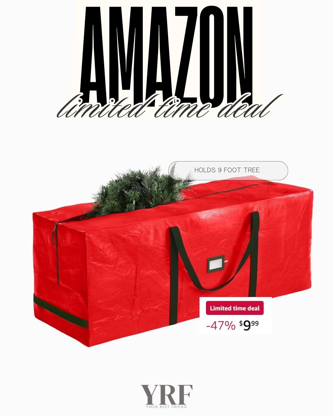 Limited-time deal on this 9 ft Christmas tree storage bag. Durable, spacious, and perfect for protecting your tree and making holiday storage easier year after year.

#ChristmasStorage #HolidayStorage #LTKFinds #LTKHome #AmazonFinds #LimitedTimeDeal #ChristmasOrganization #HolidayEssentials #HomeOrganization #SeasonalStorage #LTKDeals

#LTKSaleAlert #LTKHome #LTKSeasonal