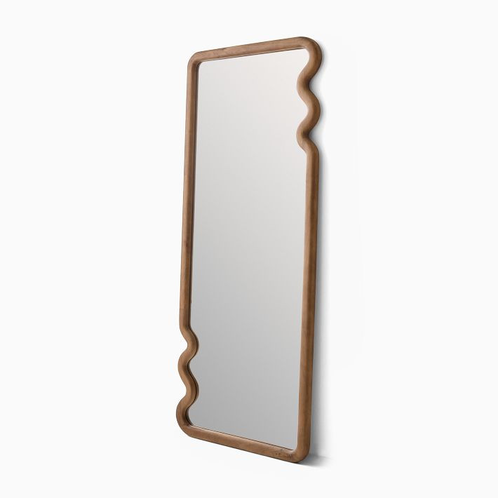 Scallop Edge Wood Rectangular Floor Mirror | West Elm (US)