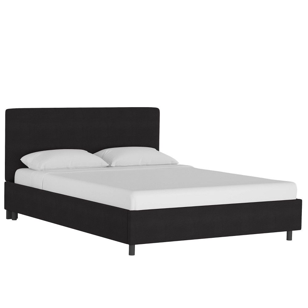 Queen Upholstered Platform Bed Twill Black - Skyline Furniture | Target