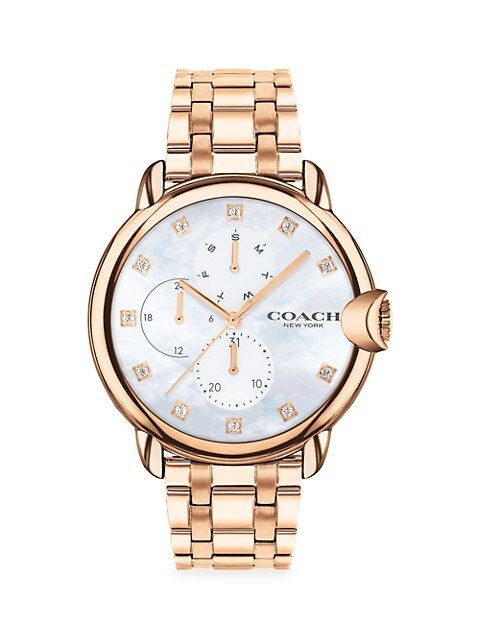 Arden Rose Gold Plated& Crystal Bracelet Watch | Saks Fifth Avenue