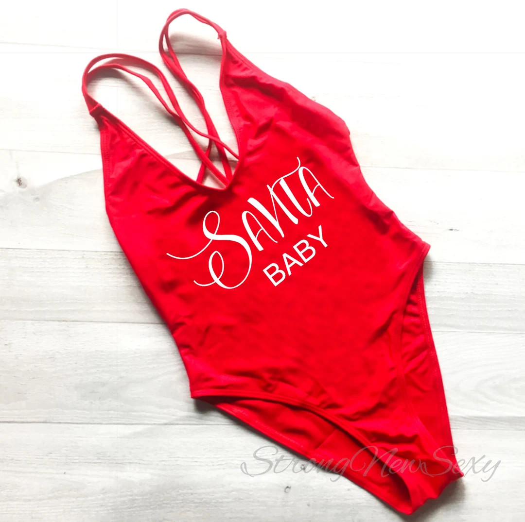 Santa Baby Swimsuit. Bachelorette Party. Bride Bathing Suit. Bride Swim. Santa Baby Swim. Bathing... | Etsy (US)
