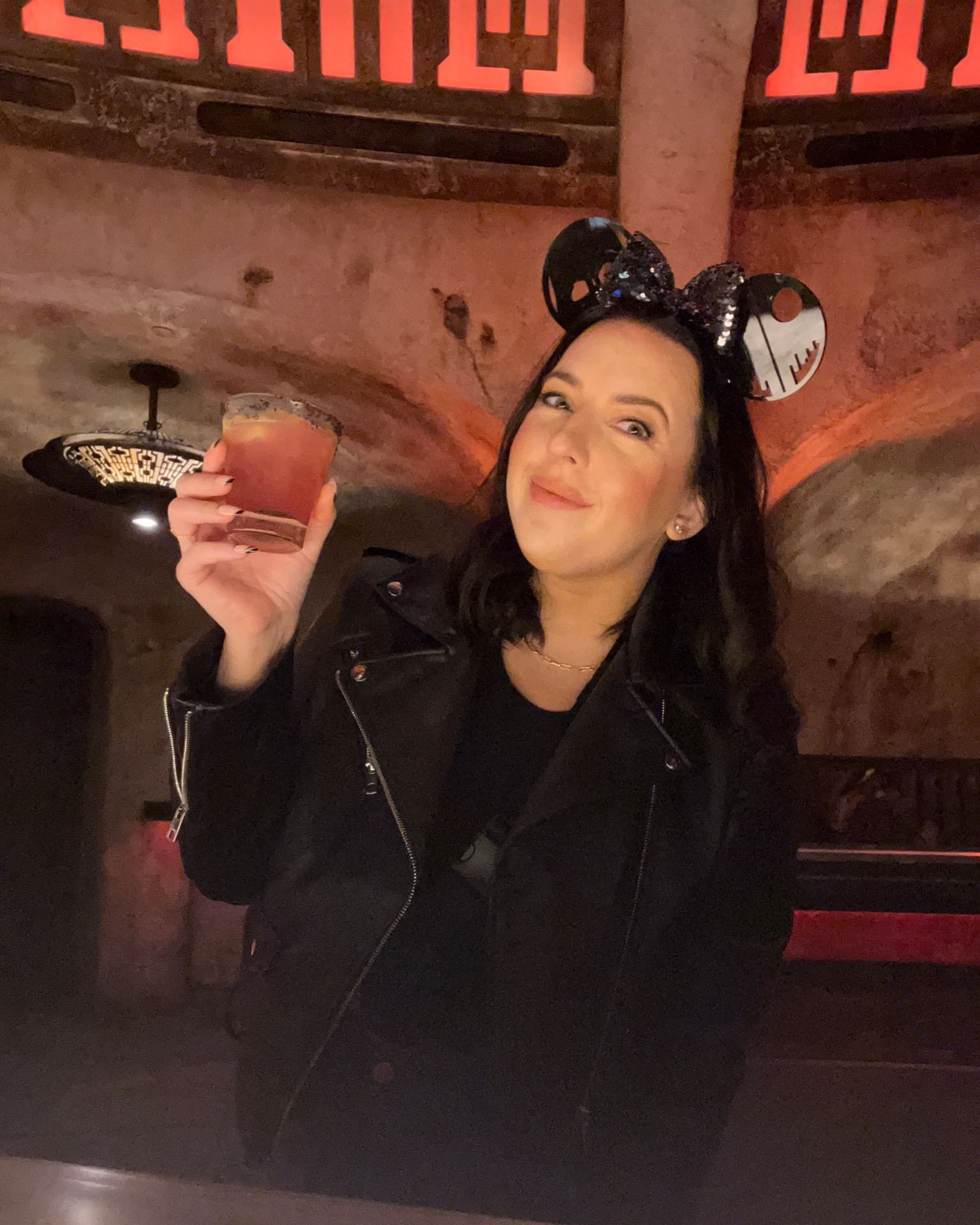 Star Wars Galaxy’s Edge outfit / Disneyland outfit / vacation outfit / travel outfit / straight leg jeans / vegan leather jacket / black belt bag / Star Wars ears

#LTKTravel #LTKMidsize #LTKSeasonal