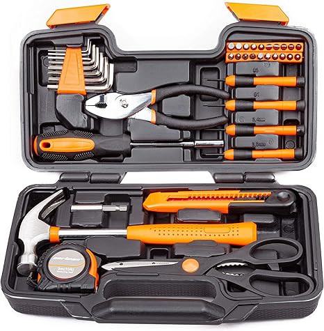 CARTMAN 39 Piece Tool Set General Household Hand Kit with Plastic Toolbox Storage Case Orange | Amazon (US)