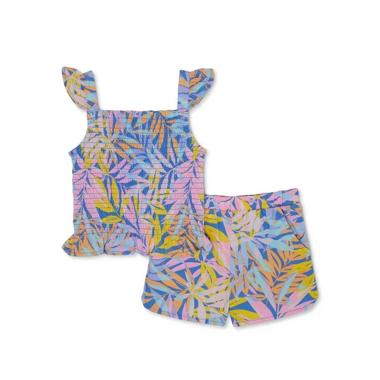 Wonder Nation Toddler Girls Short Set, Sizes 12M-5T - Walmart.com | Walmart (US)