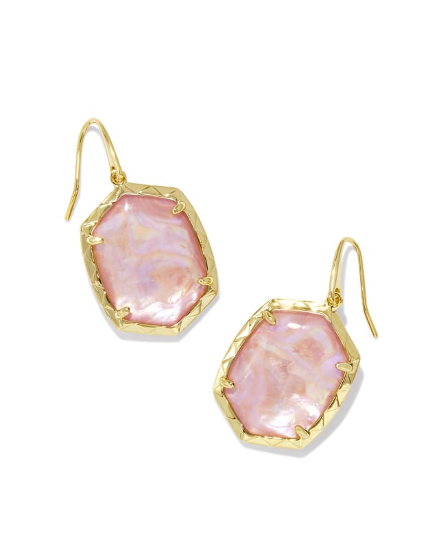 Daphne Gold Drop Earrings in Light Pink Iridescent Abalone | Kendra Scott | Kendra Scott