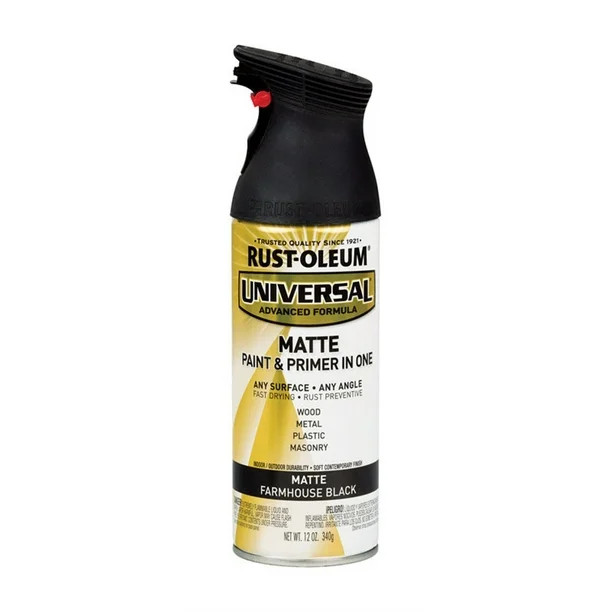 Rust-Oleum Universal Matte Farmhouse Black Spray Paint 12 oz | Walmart (US)