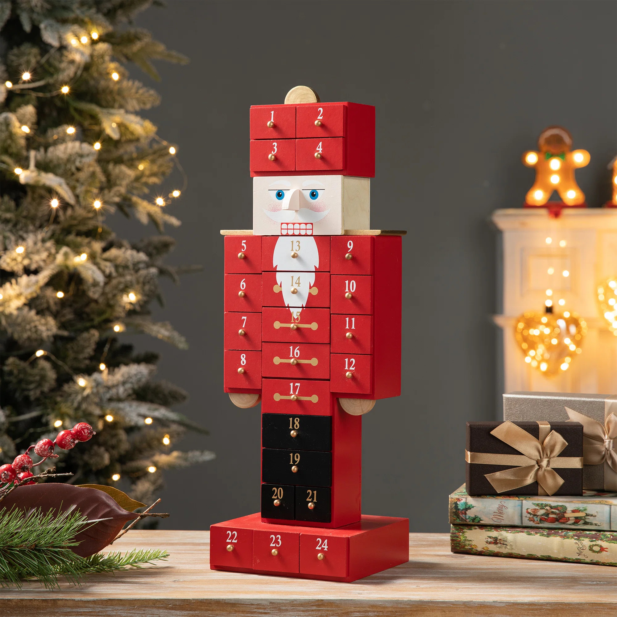 Wooden Christmas Nutcracker Countdown Calendar Decor | Wayfair North America