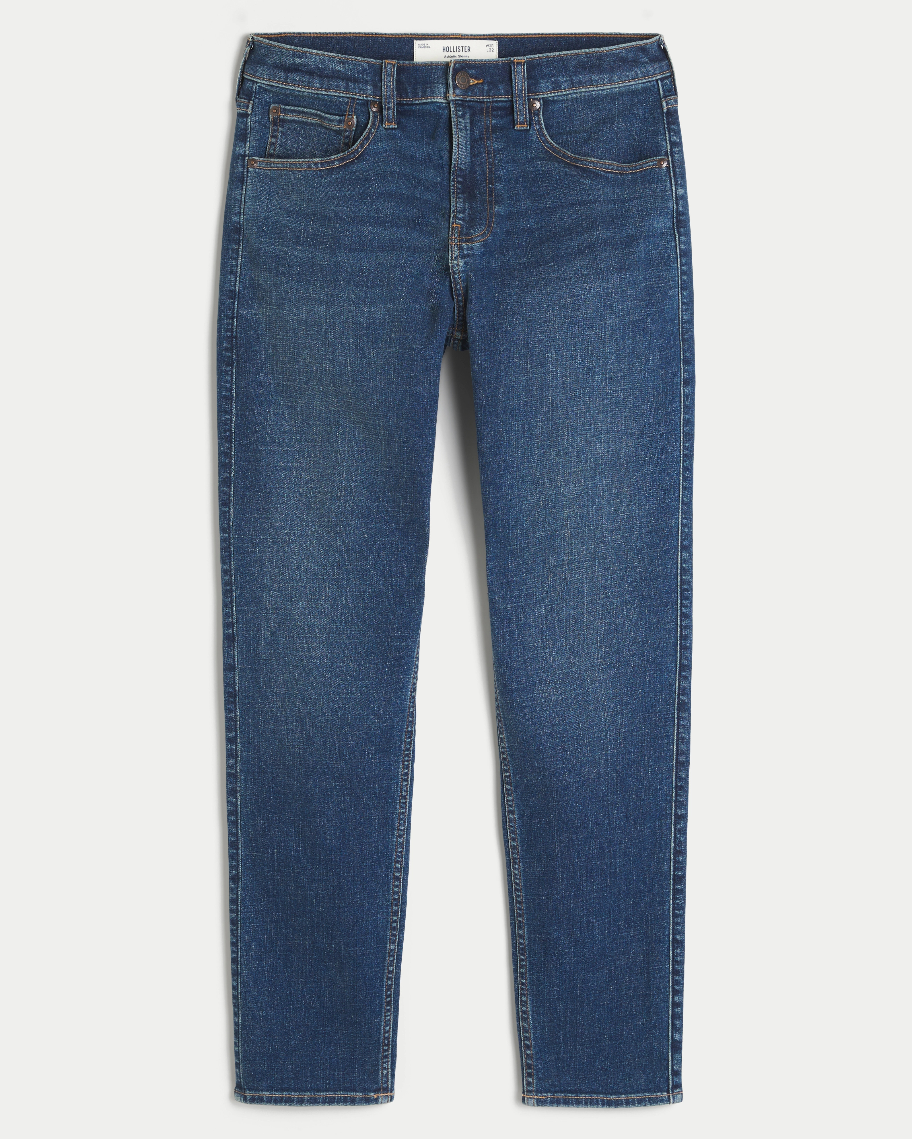 Dark Wash Athletic Skinny Jeans | Hollister (US)