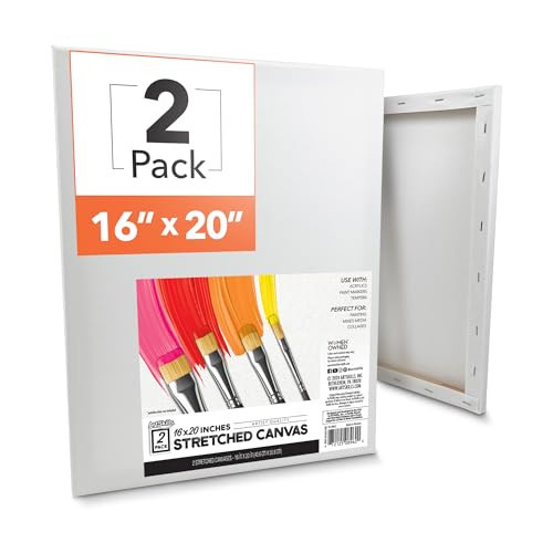 ArtSkills Stretched Canvases for Painting, 16x20 Canvas Painting Supplies for Artists, Blank Canvas Pack, 2-Pack | Amazon (US)