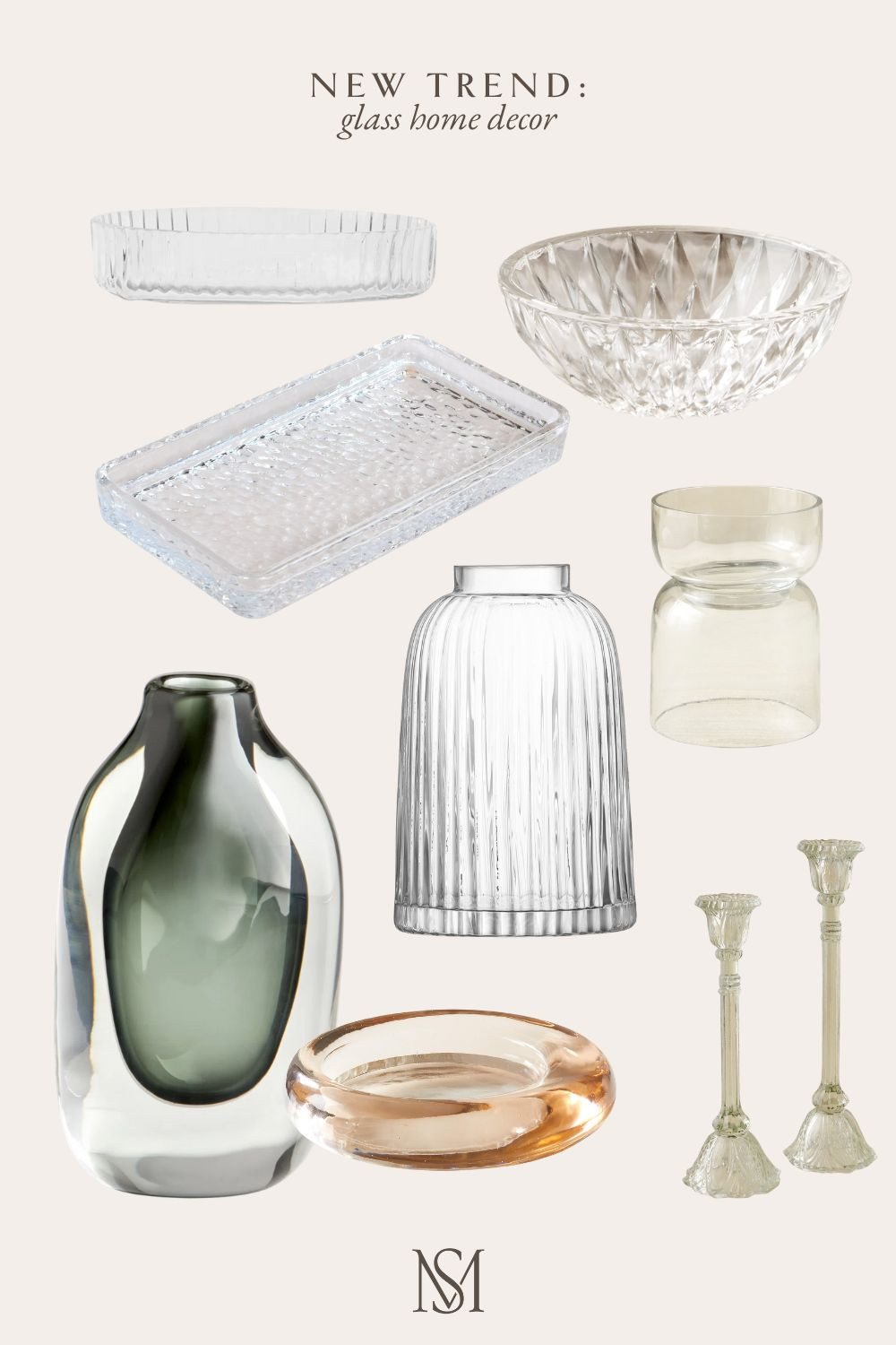 new trend, trendy home decor, home style, glass accents, glass vase, glass taper holder, glass candle holder, glass vase, colored glass 

 #LTKHome #LTKFindsUnder50 #LTKFindsUnder100