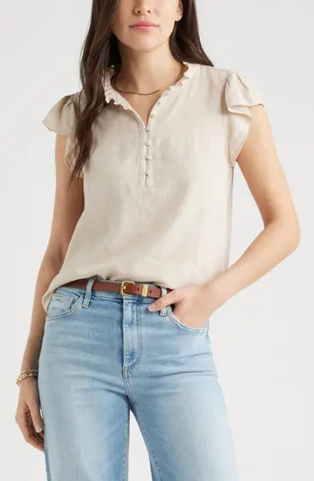 Caslon® Flutter Sleeve Popover Top | Nordstrom | Nordstrom